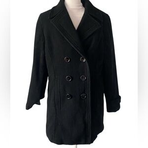 Relativity black wool blend coat size PM
